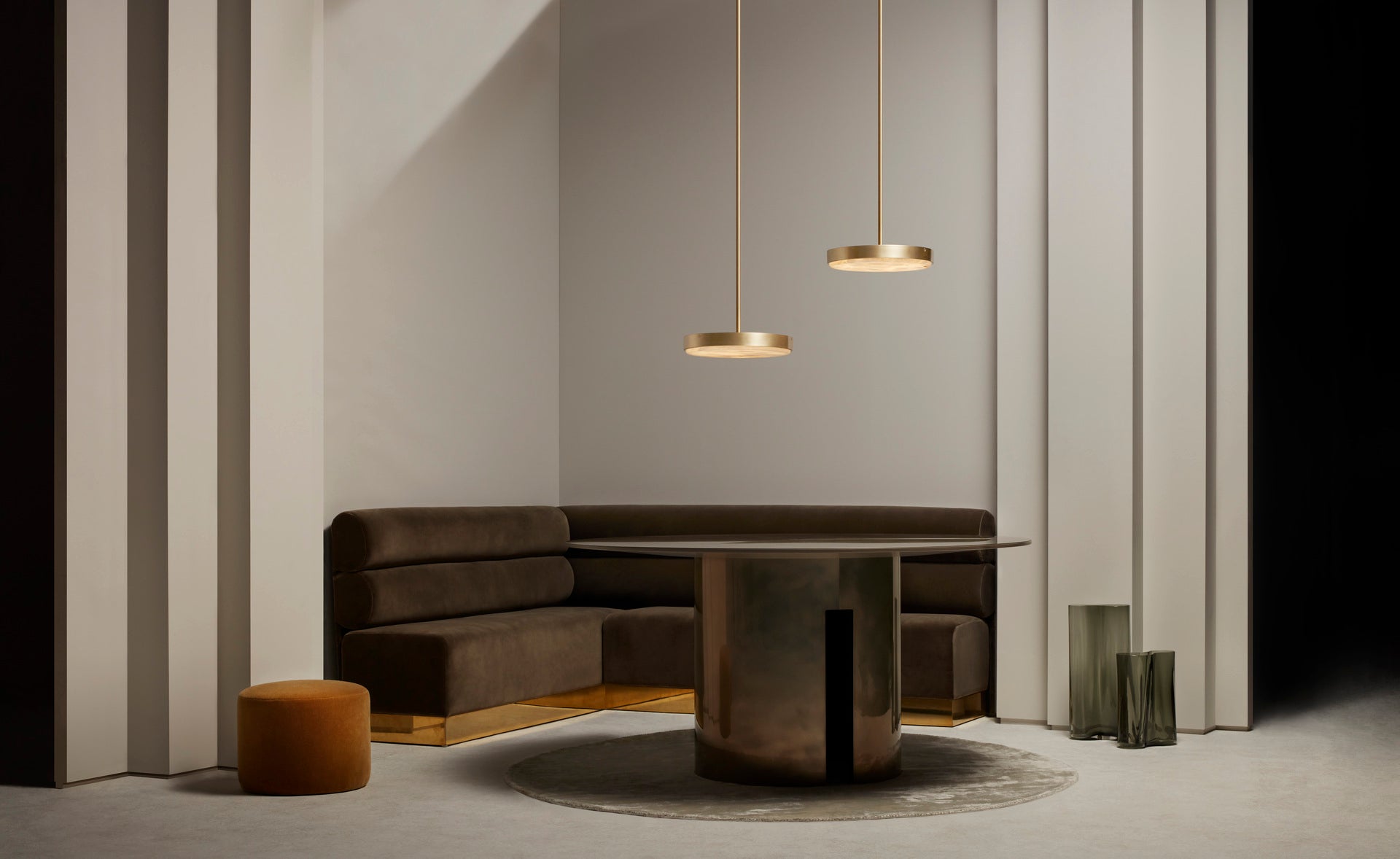 Anvers Medium Pendant in Satin Brass by CTO Lighting | Kartar & Seibo