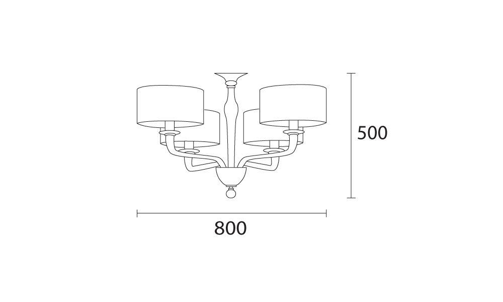 Czarina Old Gold 4 Arm Chandelier by Heathfield & Co| Kartar and Seibo 
