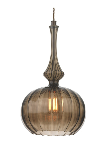 Zola Smoke Glass Pendant by Heathfield & Co | Kartar and Seibo 