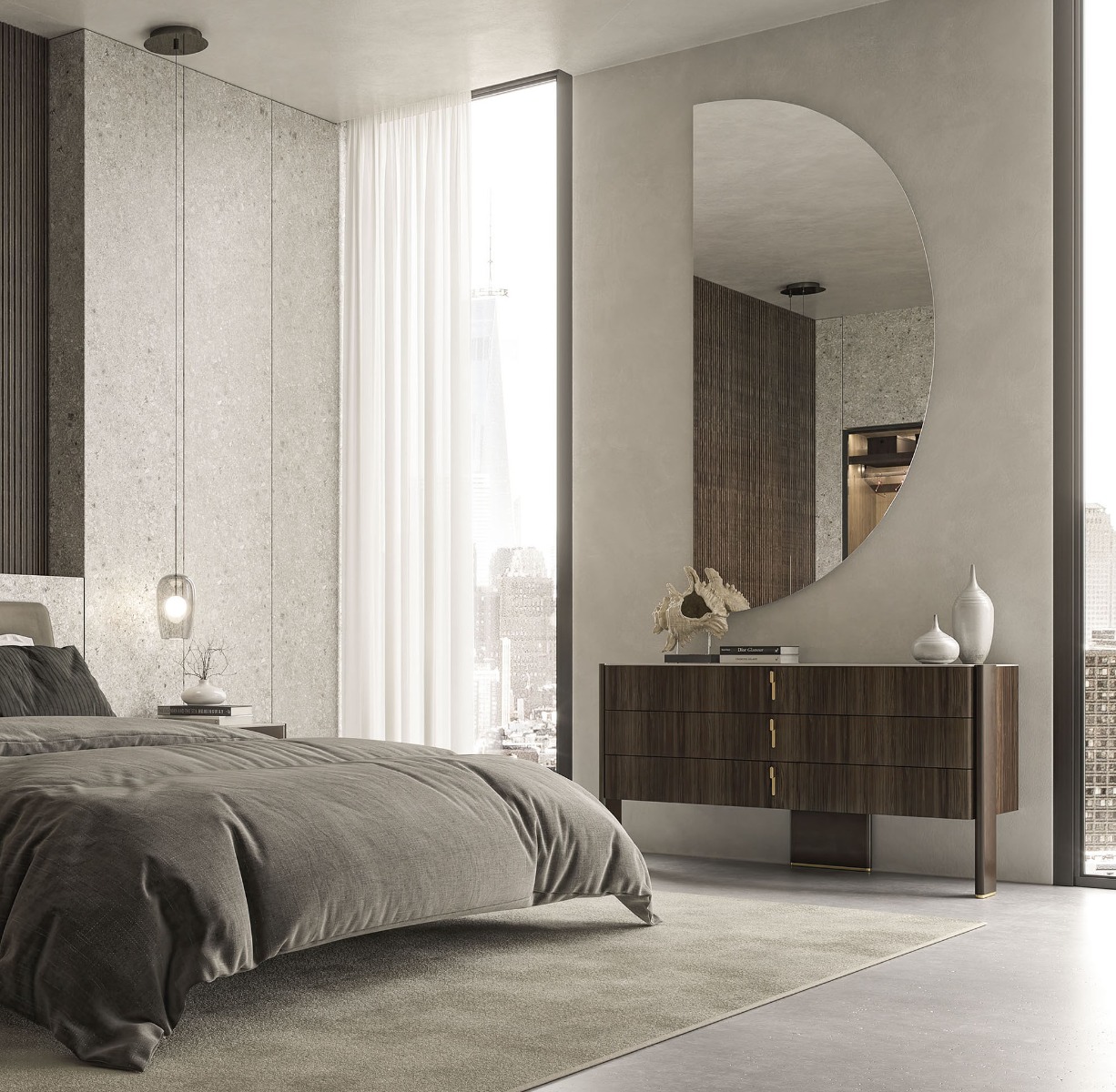 Cattelan Italia Julian Chest in Burned Oak and Corcovado - Customisable | Kartar & Seibo