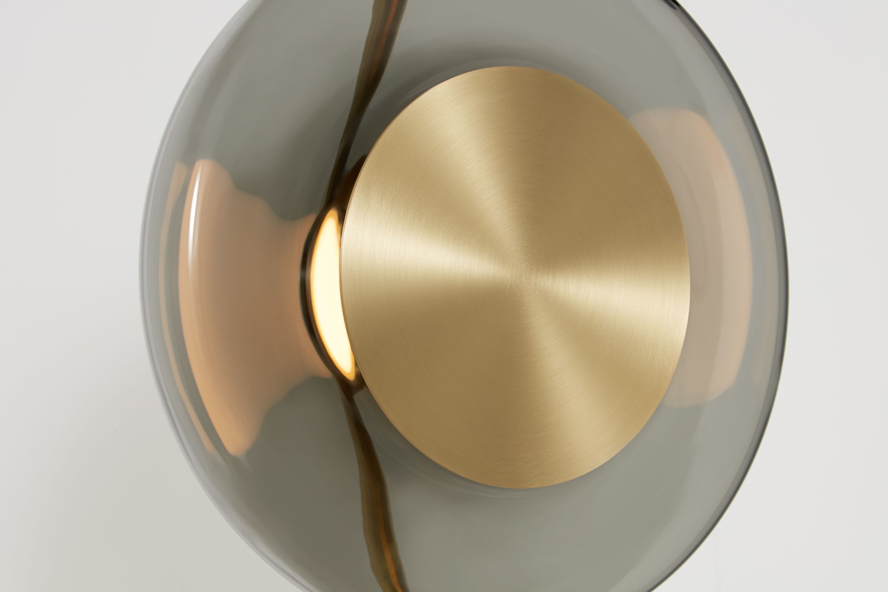 Pendulum Pendant Smoked Glass with Satin Brass by CTO Lighting | Kartar & Seibo