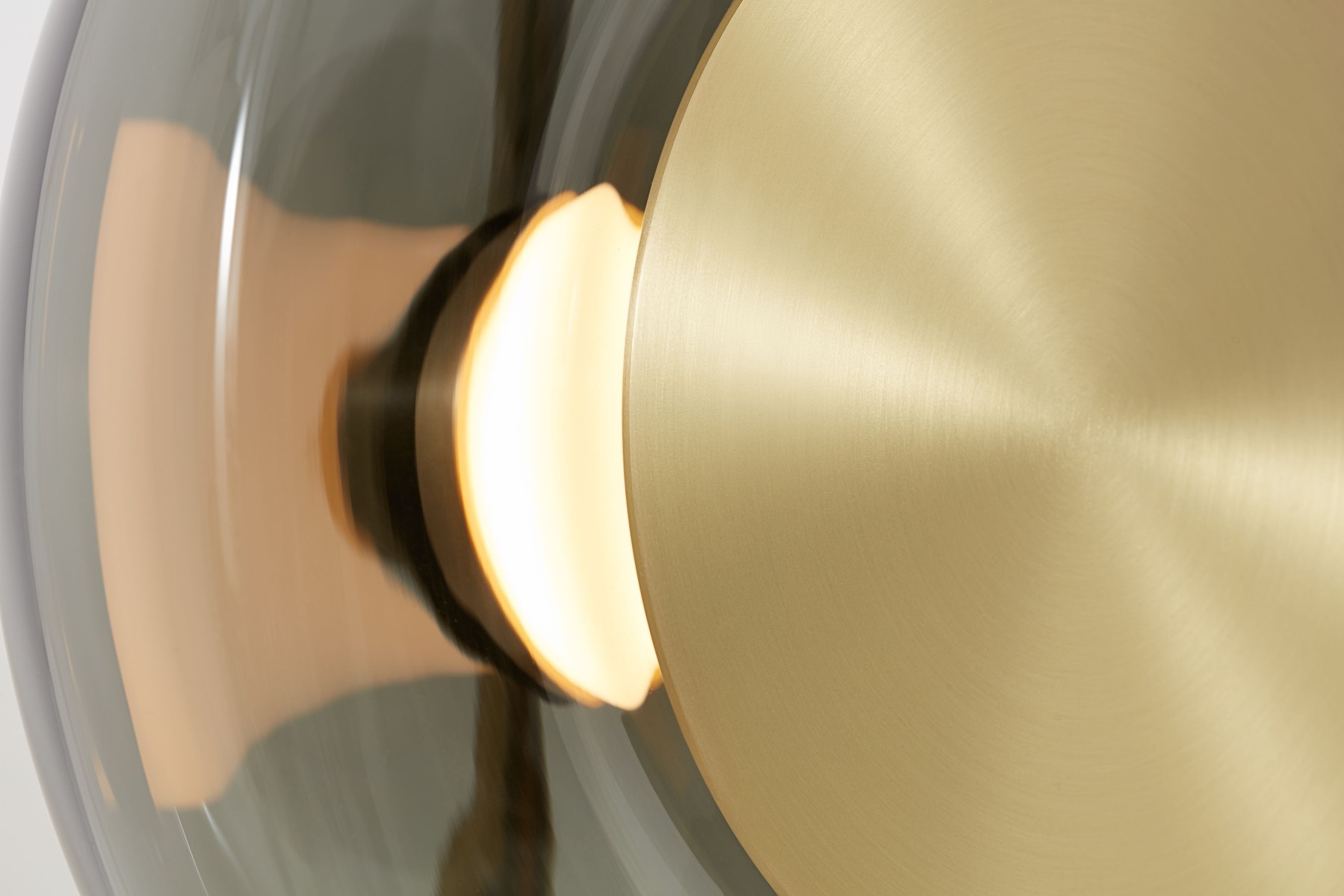 Pendulum Pendant Smoked Glass with Satin Brass by CTO Lighting | Kartar & Seibo