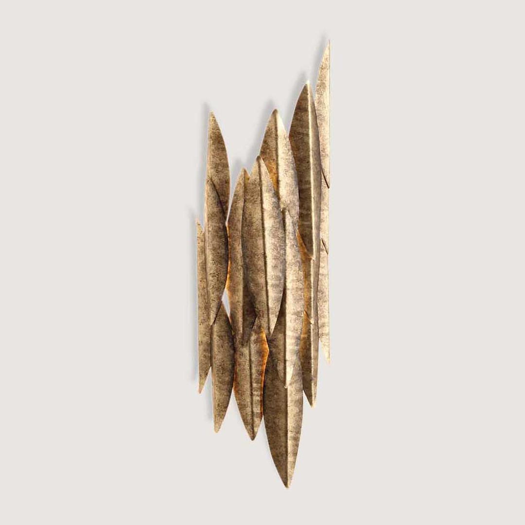 Leaf Wall Light Small in Cosmic Gold by Porta Romana | Kartar and Seibo 
