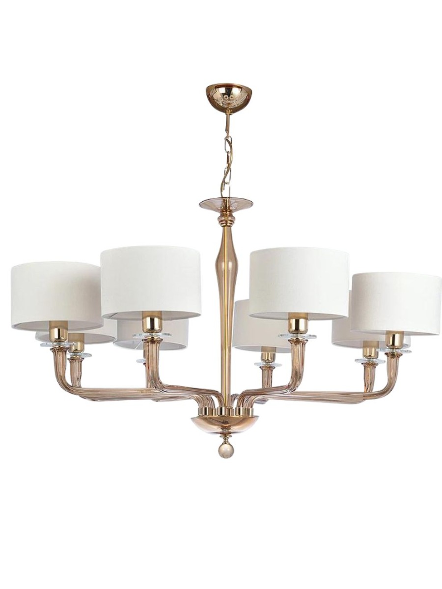 Czarina 8 Arm Chandelier in Old Gold by Heathfield | Kartar and Seibo 